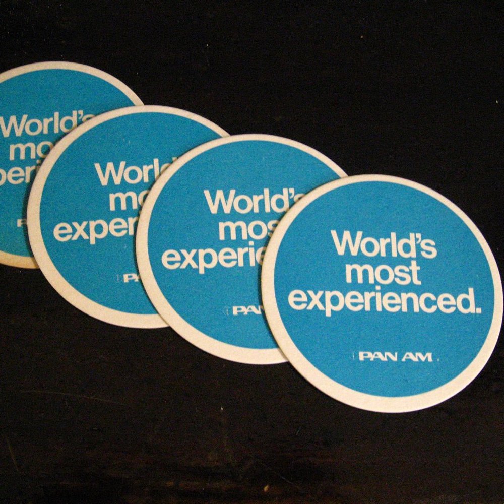 ✈️ Pan Am Airlines Vintage 1970's Cocktail Coasters (4)